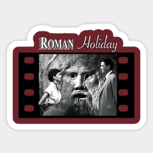 Audrey Hepburn at the Mouth of Truth in Roman Holiday WHITE Sticker